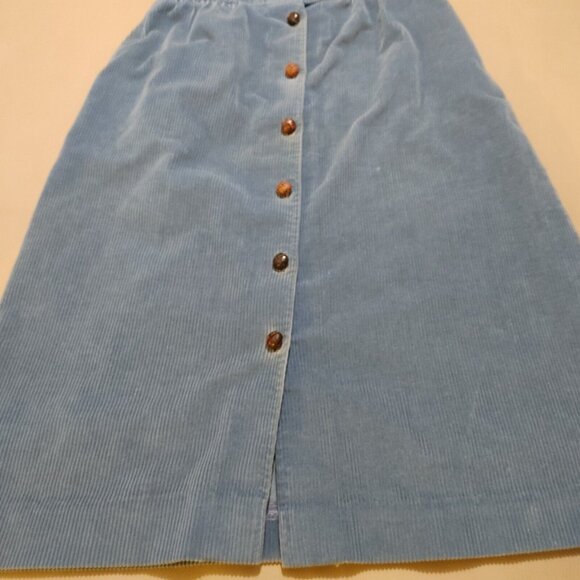 Vintage 80s L.L. Bean Blue Corduroy Skirt - Picture 10 of 14